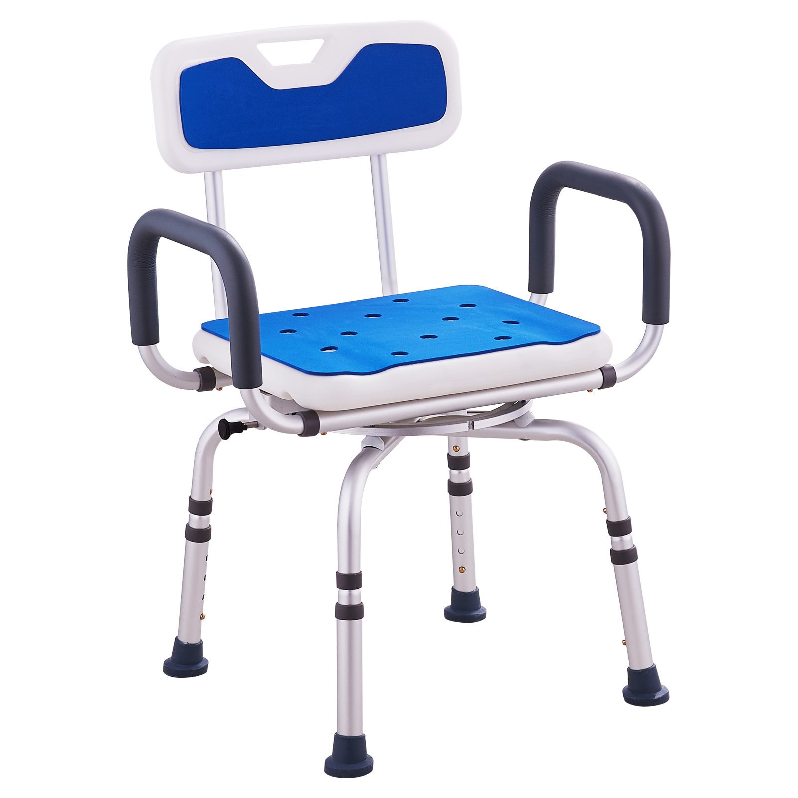 Shower Chair 360° Swivel Tub Shower Seat With Armrests & Backrest 400lbs_maomaolike.com